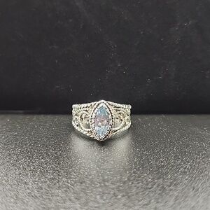 Elegant‎ Blue Topaz Marquise Ring Sterling Silver